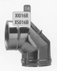 Bocht 90 graden met luik, diameter 150 mm Tisend DW/pst